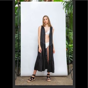 A Mere Co Resort Nomad Dress Linen & cotton mix sleeveles duster dress